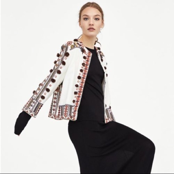 zara pom pom jacket